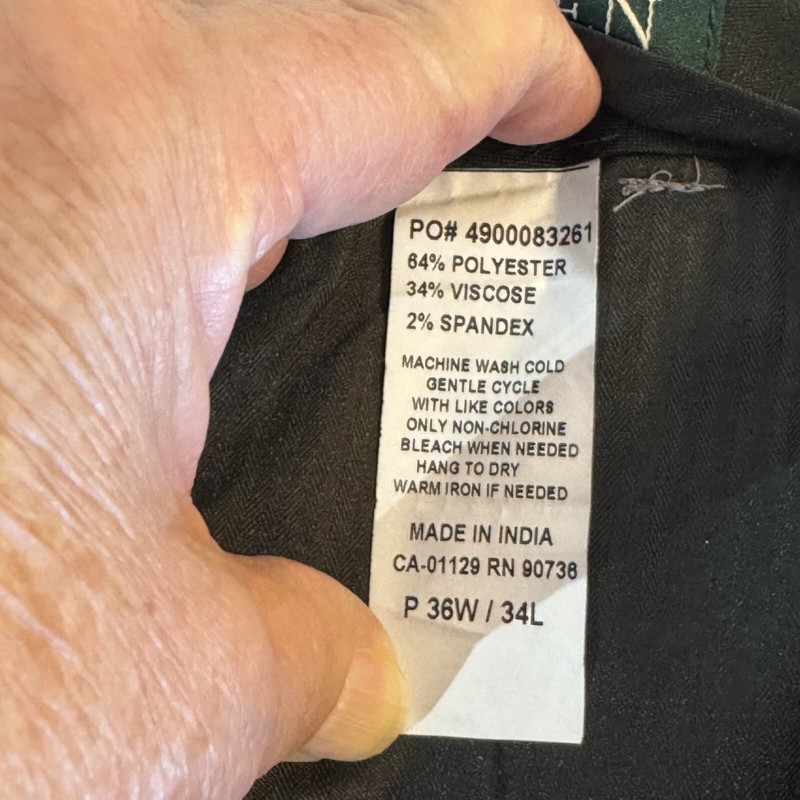 Polo Ralph Lauren Pants Men 36x34 Gray Glen Plaid Stretch Mid Rise Dress Slacks - Thumbnail 9