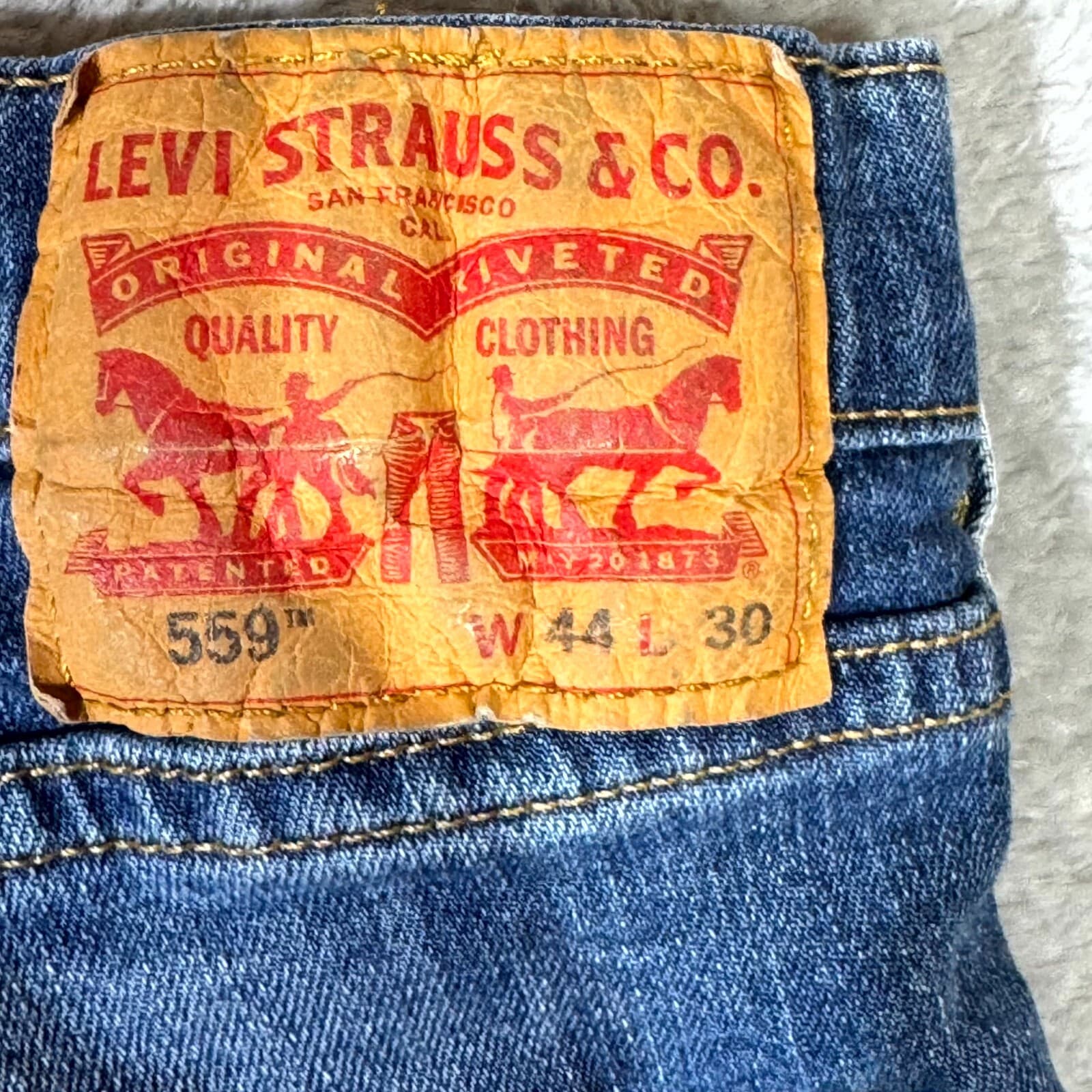 Levi’s 559 Men’s Jeans 44x30 Blue Denim Stretch Mid-Rise Straight Leg - Thumbnail 10