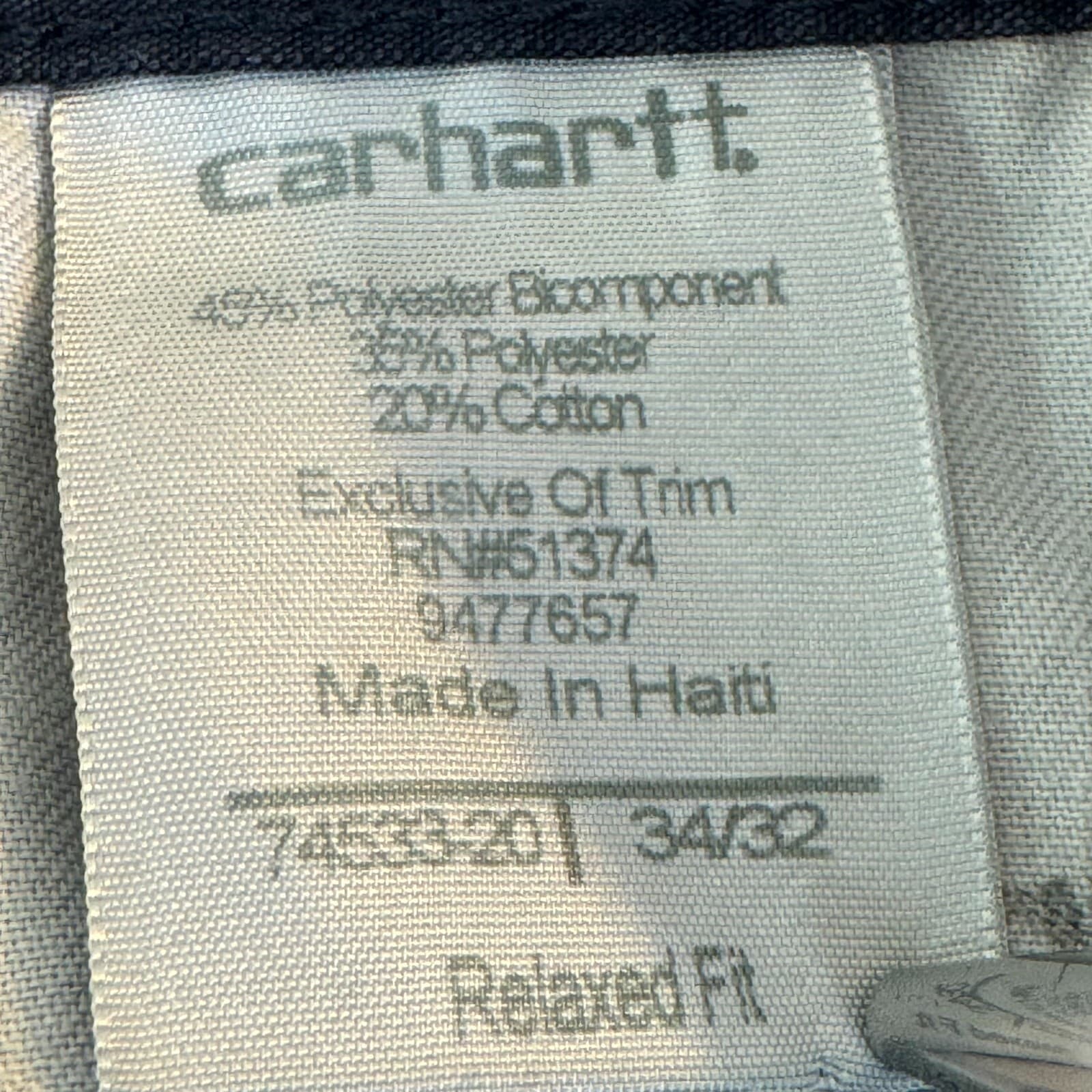 Carhartt Carpenter Pants Mens 34x29 Navy Ripstop Relaxed Fit Workwear - Thumbnail 6