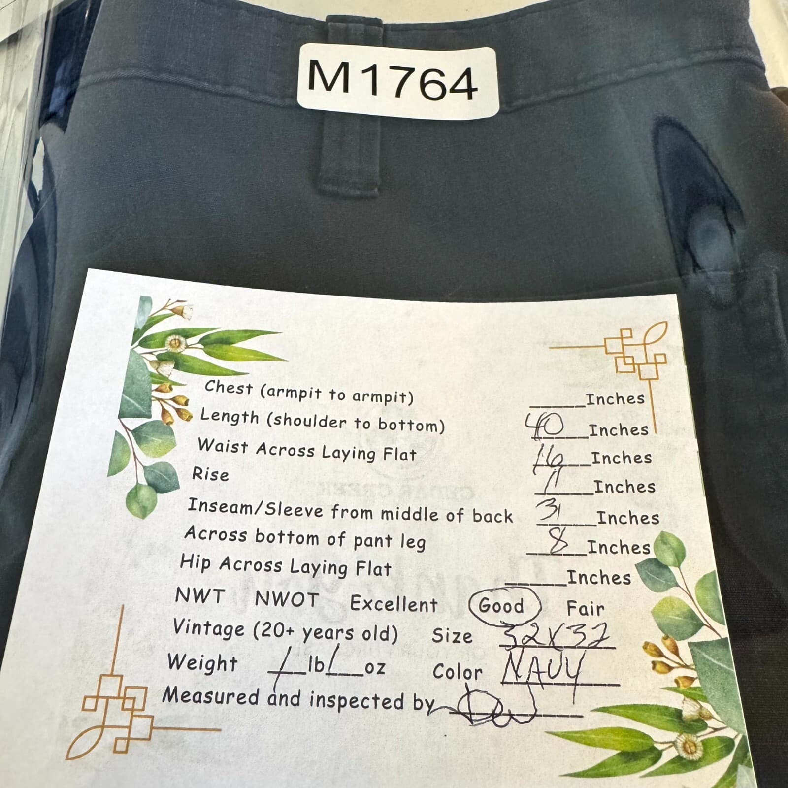 Carhartt Carpenter 74533-20 Pants Men 34x30 Navy Ripstop Relaxed Fit - Thumbnail 8