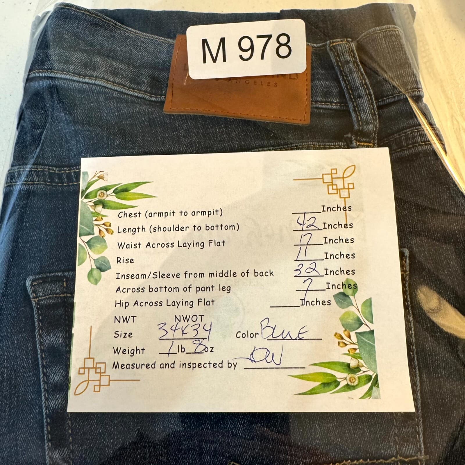 Lucky Brand 412 Jeans Men 34x34 Blue Denim Athletic Slim Fit Straight Leg - Thumbnail 9