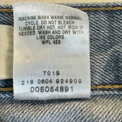 Levis 505 Jeans Mens 38x30 Blue Regular Distressed Vintage Denim 100% Cotton - Thumbnail 11