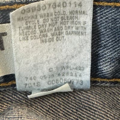 Levis 505 Jeans Mens 36x32 Blue Regular Fit Straight Leg Medium Wash Denim Pants - Thumbnail 6