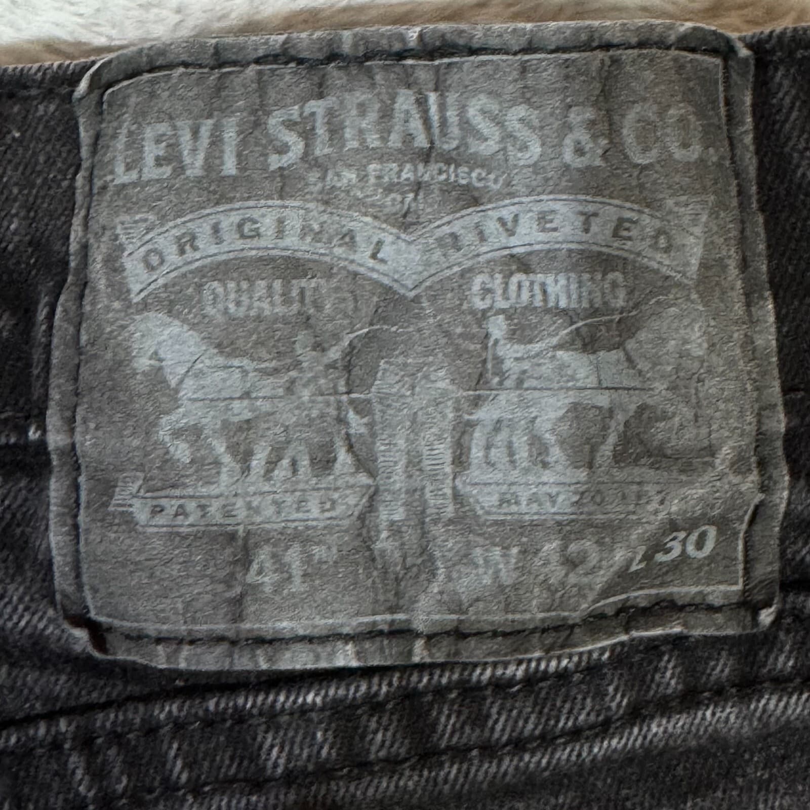 Levi’s 541 Men’s Jeans 42x30 Black Denim Stretch Mid-Rise Straight Leg - Thumbnail 10