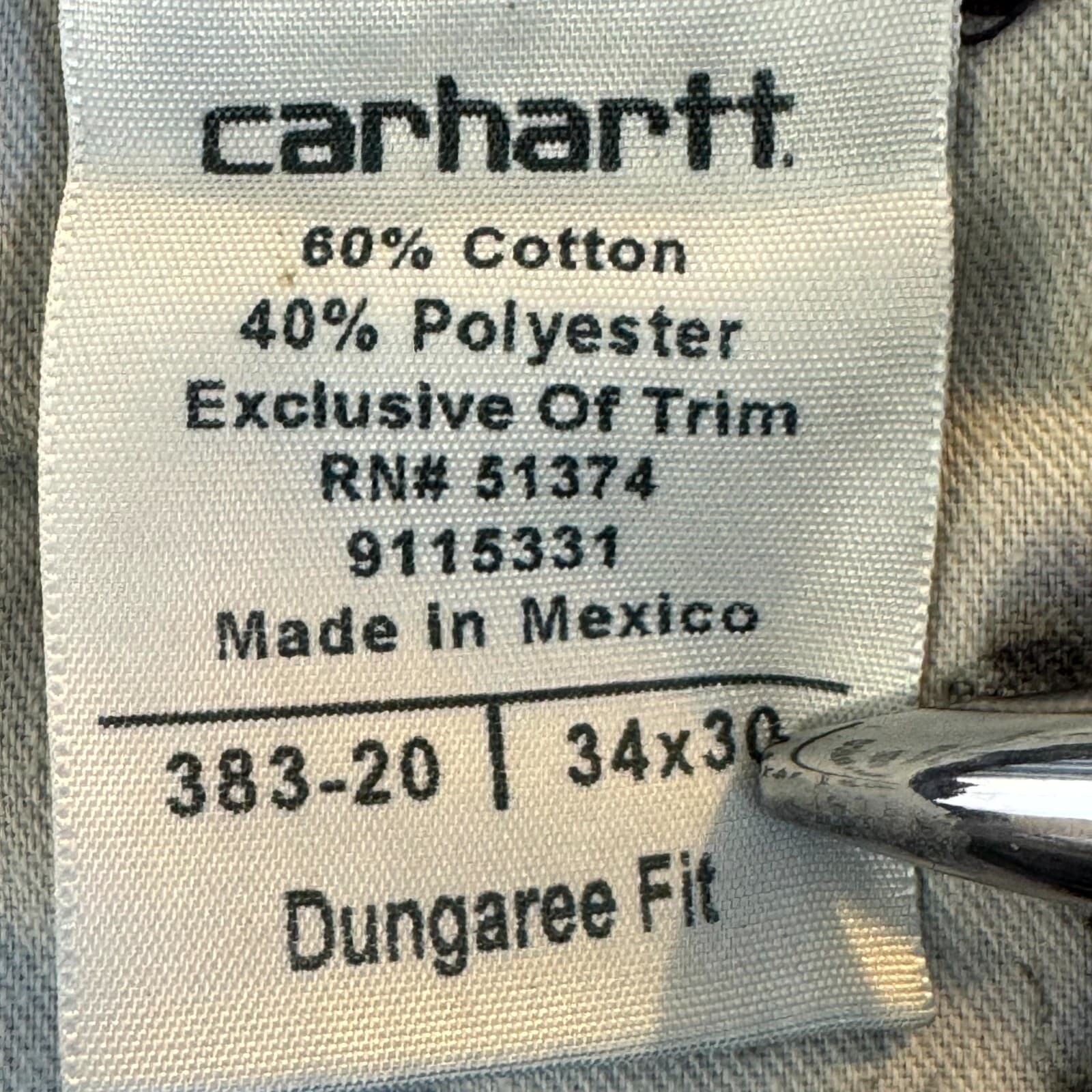 Carhartt Carpenter Pants 34x30 Navy Ripstop 383-20 Relaxed Fit Workwear - Thumbnail 6