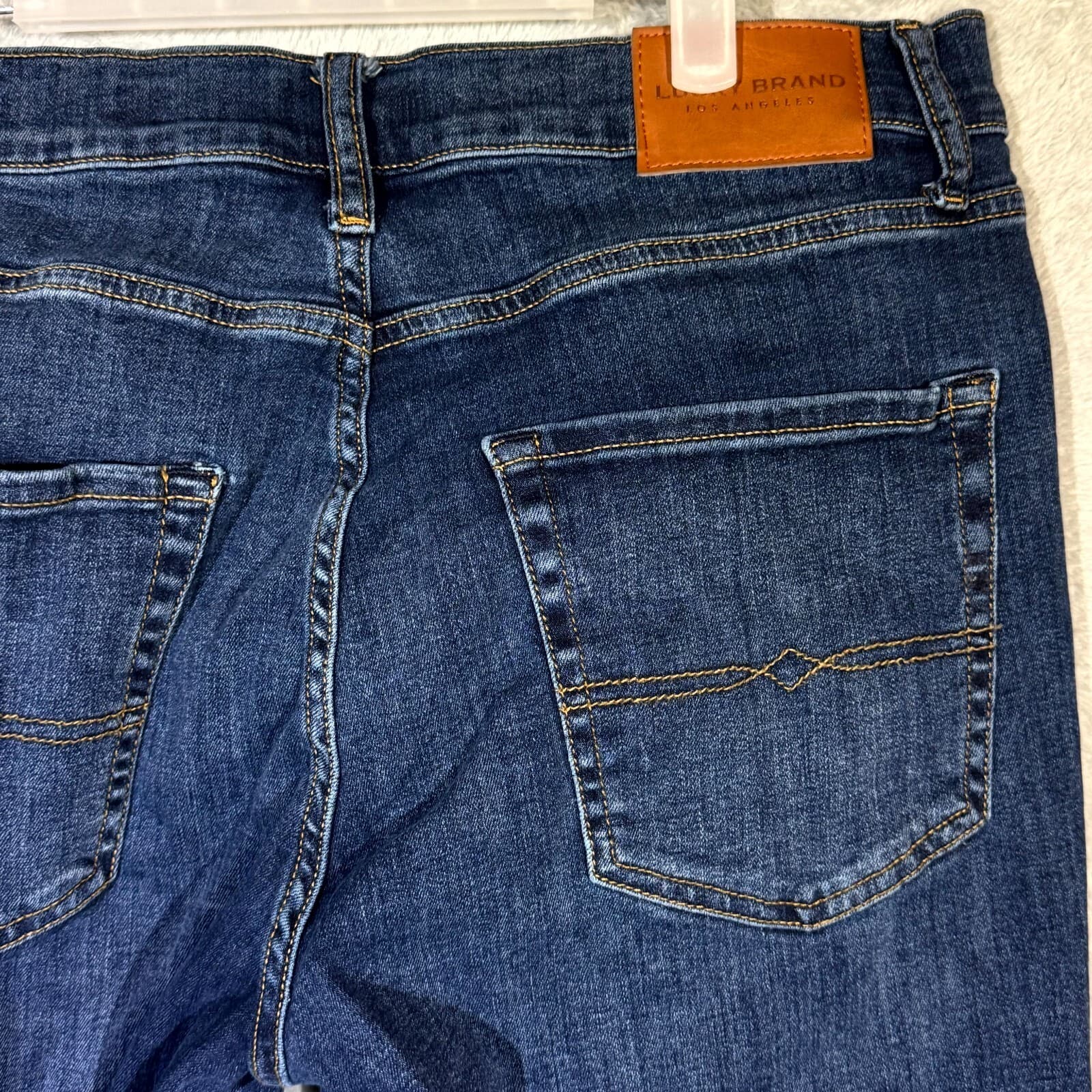 Lucky Brand 412 Jeans Men 34x34 Blue Denim Athletic Slim Fit Straight Leg - Thumbnail 7