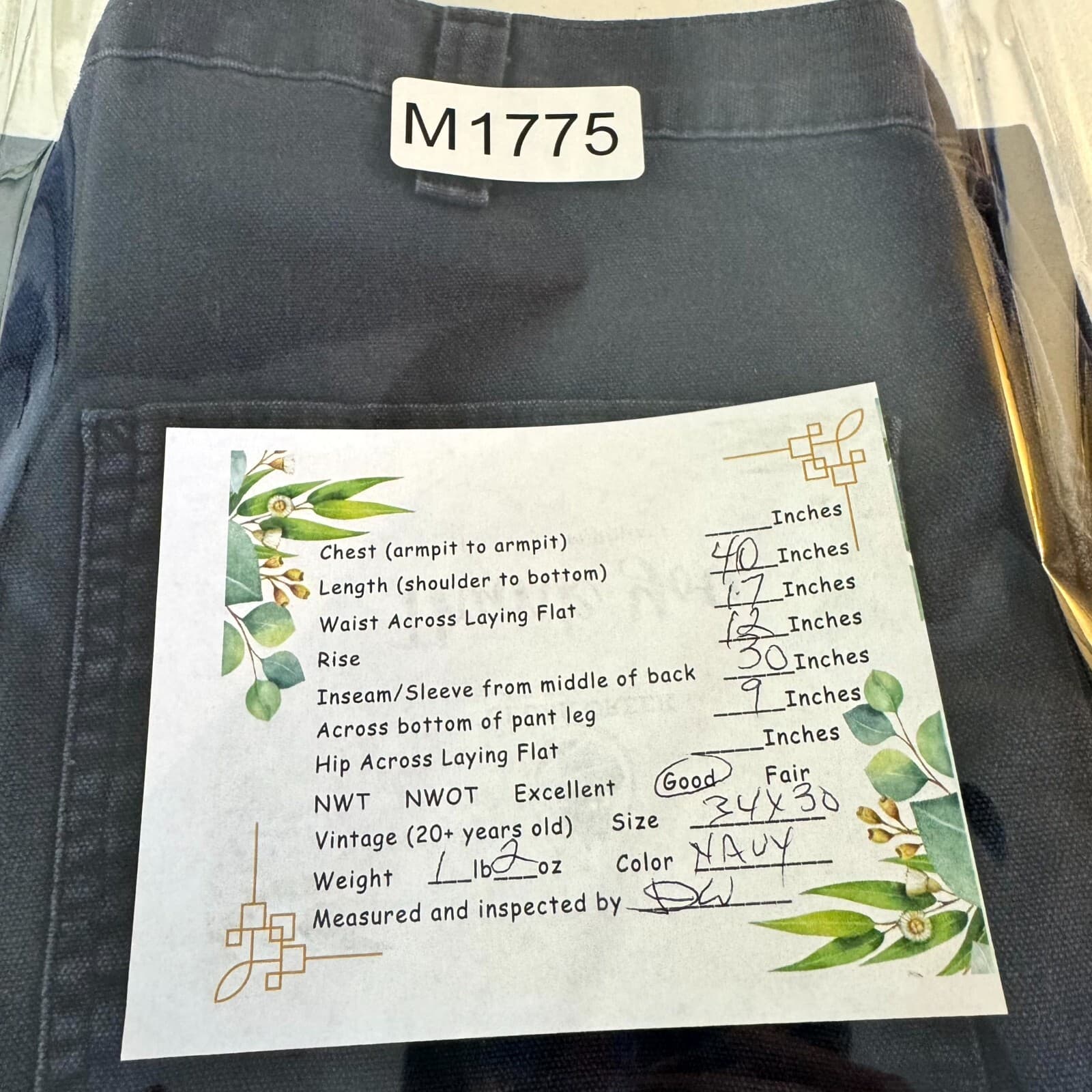 Carhartt Carpenter Pants 34x30 Navy Ripstop 383-20 Relaxed Fit Workwear - Thumbnail 8