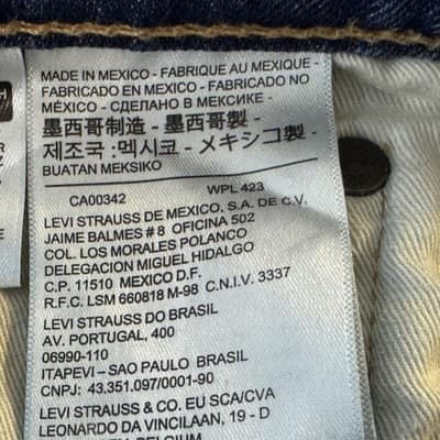 Levis 511 Jeans Mens 29x29 Blue Medium Wash Slim Tapered Stretch Cone Denim - Thumbnail 5