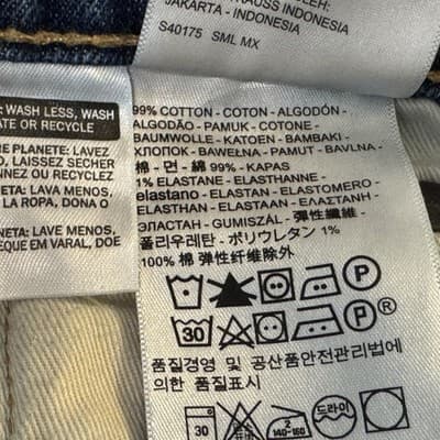 Levis 511 Jeans Mens 29x29 Blue Medium Wash Slim Tapered Stretch Cone Denim - Thumbnail 6