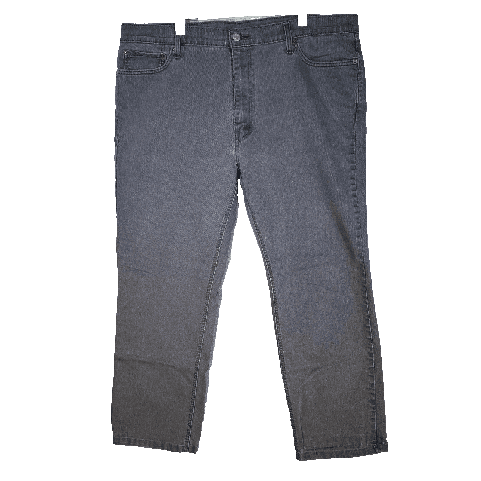 Levis Jeans Mens 42x29 (42x32) Gray Straight Stretch Denim Mid Rise Zip Fly - Image 1