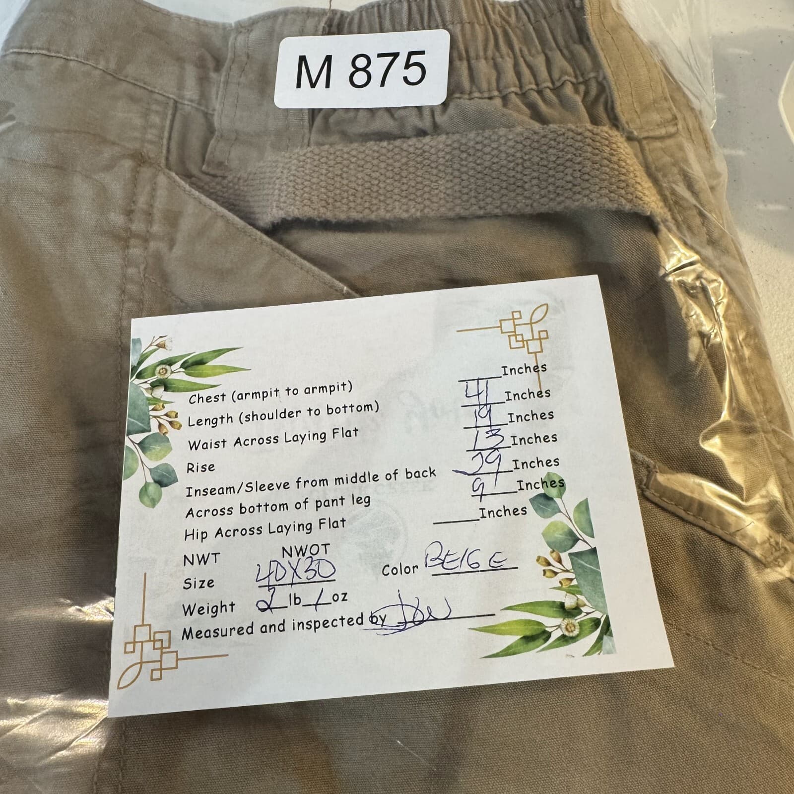 511 Tactical Cargo Pants Men 40x30 Beige 100 Percent Cotton Workwear Utility - Thumbnail 9