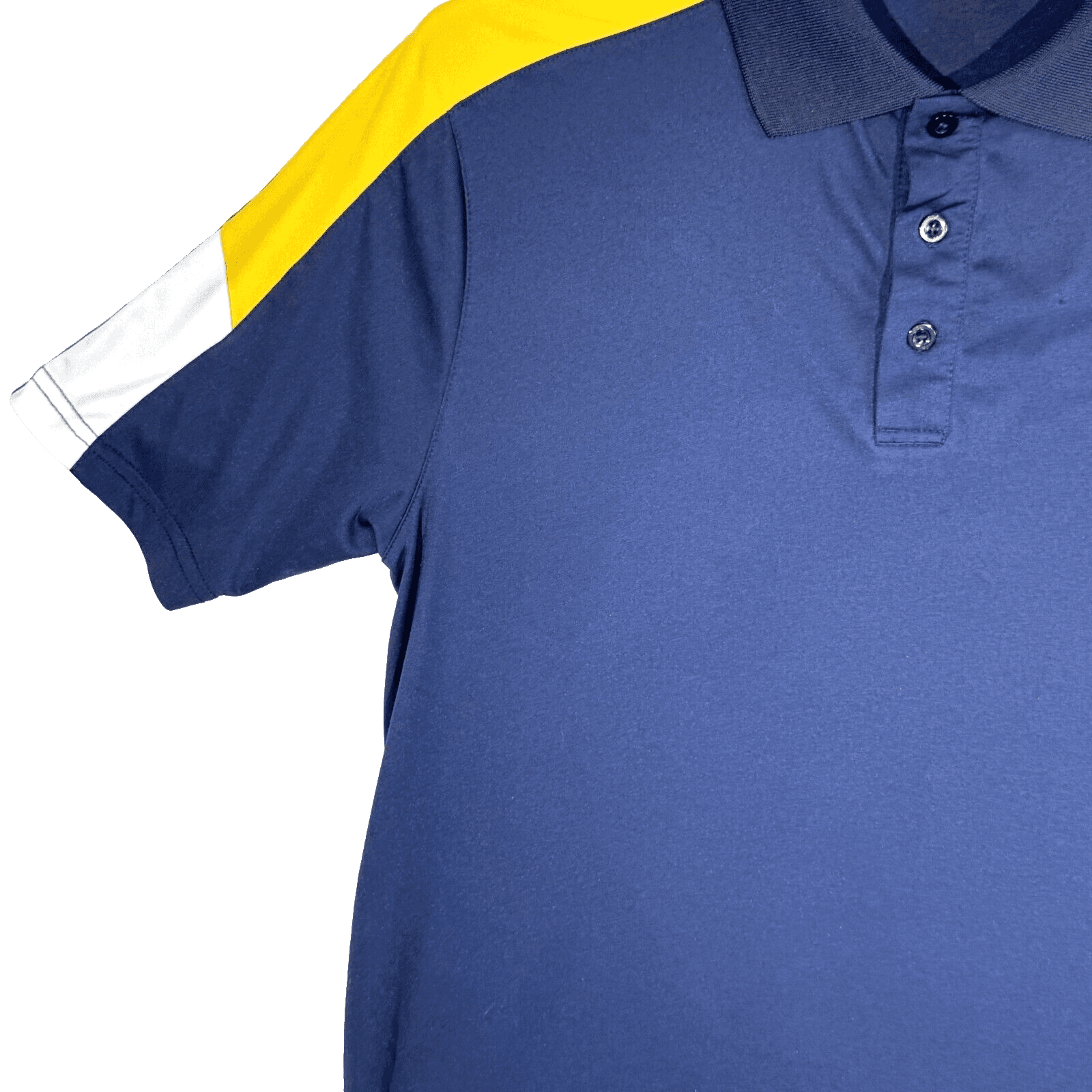 Michigan Polo Shirt Men M Navy Maize Performance Short Sleeve Golf Athletic - Thumbnail 3