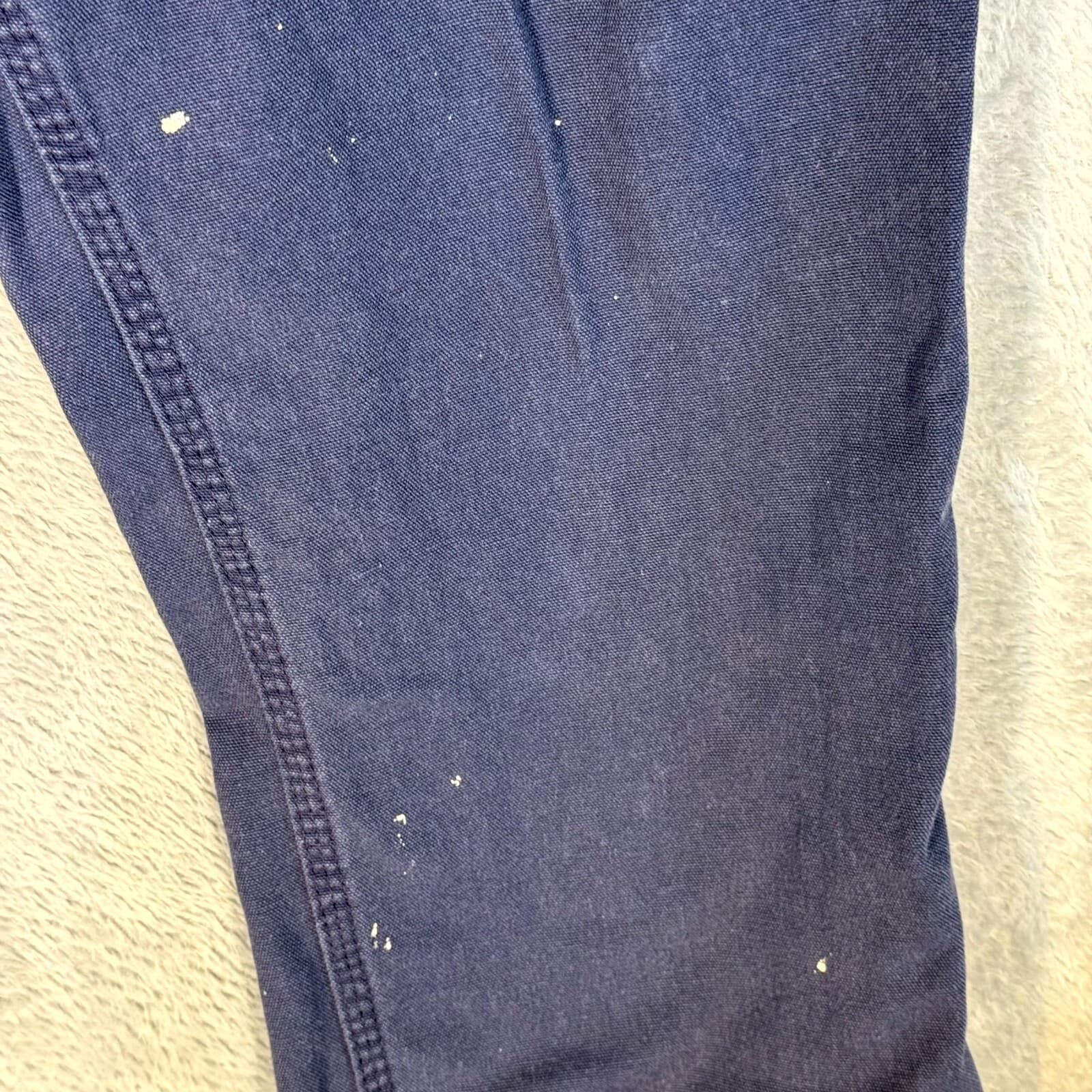 Carhartt Carpenter Pants 34x30 Navy Ripstop 383-20 Relaxed Fit Workwear - Thumbnail 4