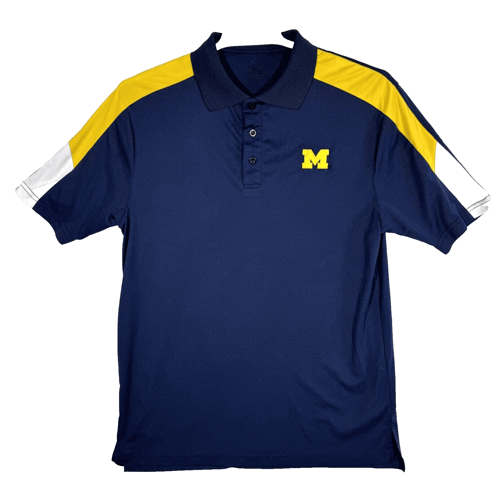 Michigan Polo Shirt Men M Navy Maize Performance Short Sleeve Golf Athletic - Image 1