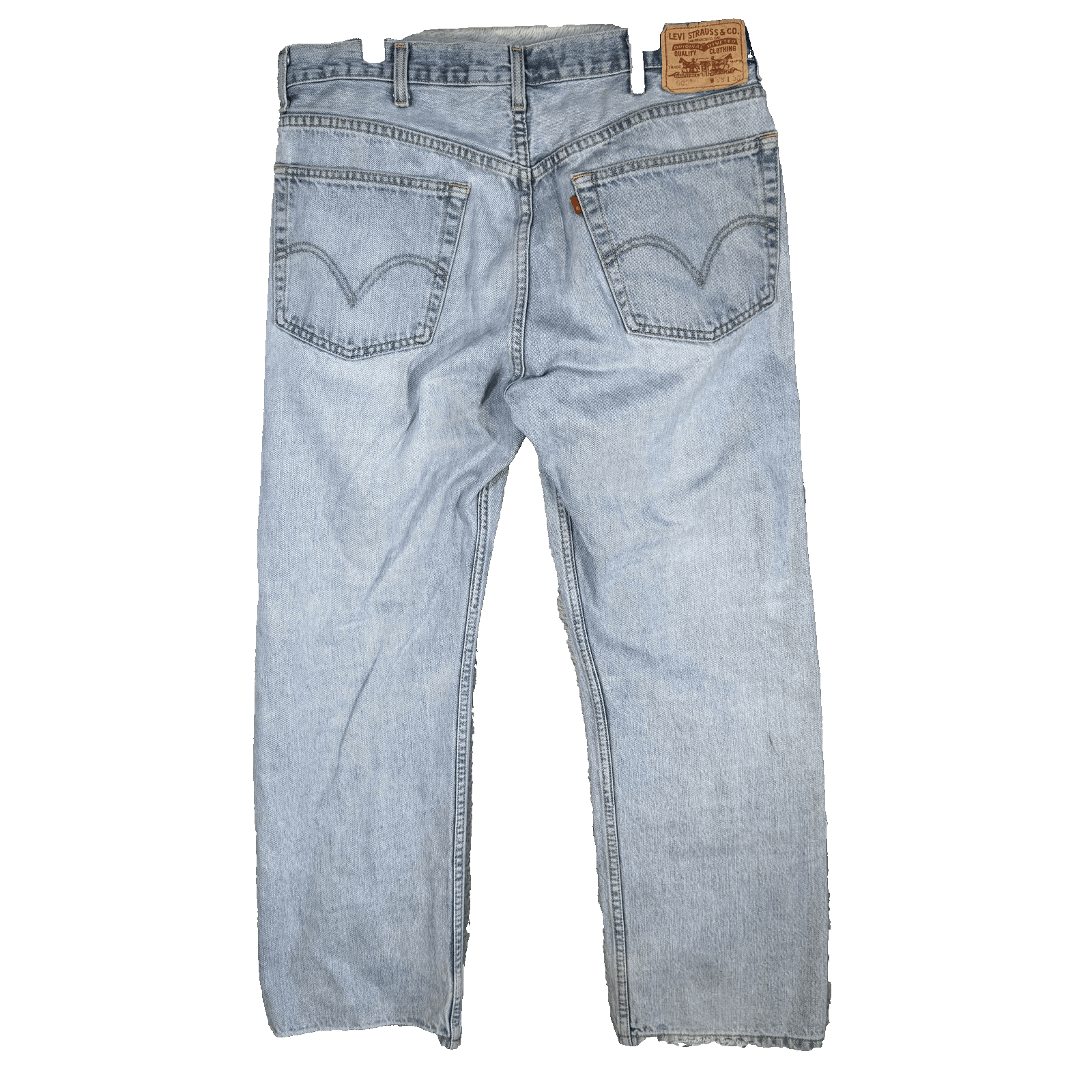 Levis 505 Jeans Mens 38x30 Blue Regular Distressed Vintage Denim 100% Cotton - Thumbnail 2