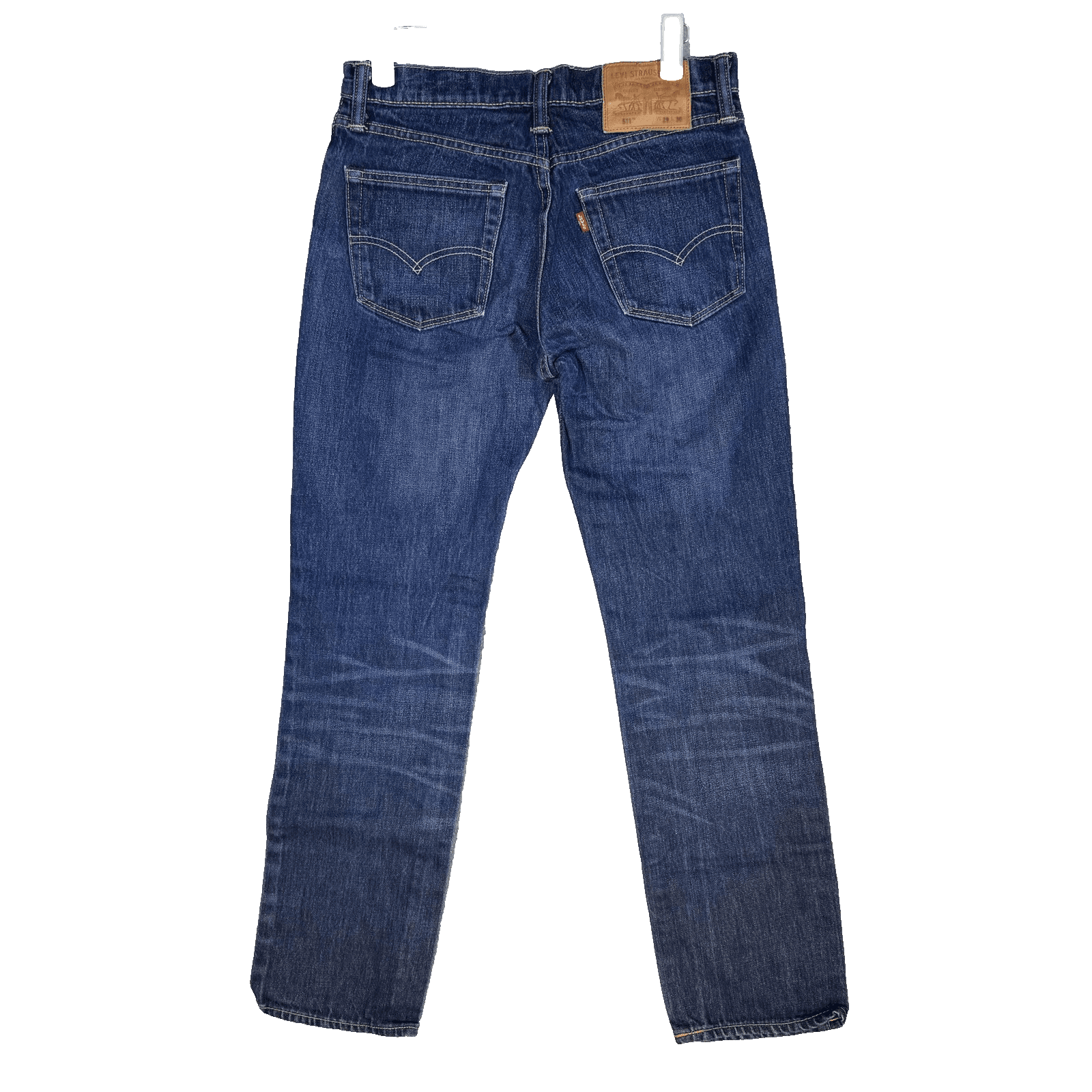 Levis 511 Jeans Mens 29x29 Blue Medium Wash Slim Tapered Stretch Cone Denim - Thumbnail 2