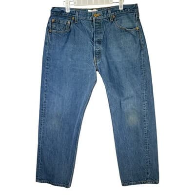 Vintage Levis 501 Jeans Mens 36x30 Blue Denim Straight Leg Button Fly Classic - Image 1