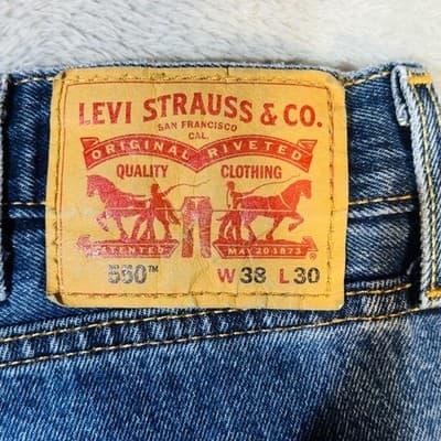 Levis 550 Jeans Mens 38x30 Blue Medium Wash Relaxed Tapered Denim Mid Rise - Thumbnail 3