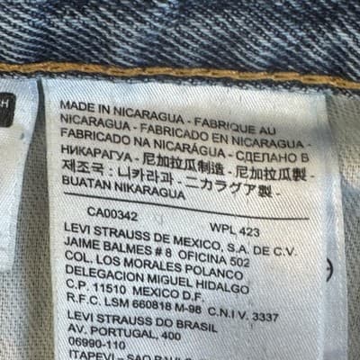 Levis 550 Jeans Mens 38x30 Blue Relaxed Fit Tapered Leg Distressed Denim Pants - Thumbnail 6