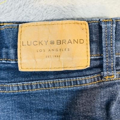 Lucky Brand 223 Straight Jeans Mens 40x30 (40x32) Blue Wash Stretch Denim - Thumbnail 4