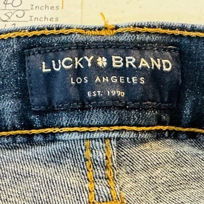 Lucky Brand 223 Straight Jeans Mens 40x30 (40x32) Blue Wash Stretch Denim - Thumbnail 6