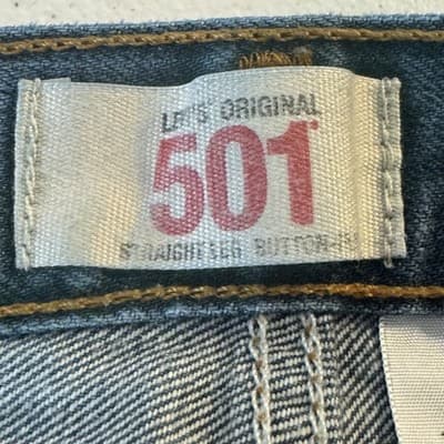Vintage Levis 501 Jeans Mens 36x30 Blue Denim Straight Leg Button Fly Classic - Thumbnail 5