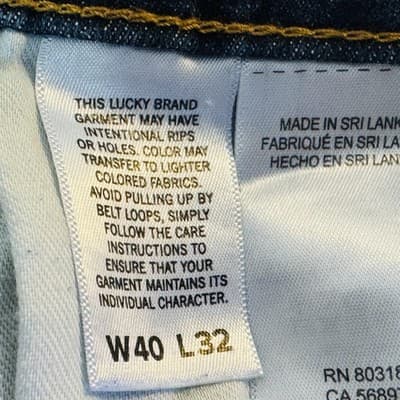 Lucky Brand 223 Straight Jeans Mens 40x30 (40x32) Blue Wash Stretch Denim - Thumbnail 9