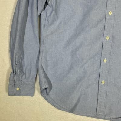 Ralph Lauren Shirt Mens Large Blue Button Down Oxford Long Sleeve Pony Logo Polo - Thumbnail 4