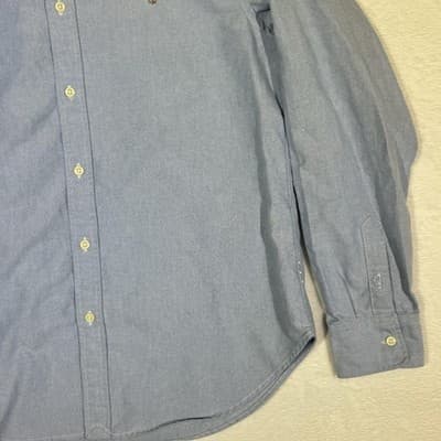 Ralph Lauren Shirt Mens Large Blue Button Down Oxford Long Sleeve Pony Logo Polo - Thumbnail 6