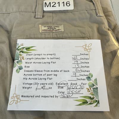 Polo Ralph Lauren Classic Chino Pants Mens 40x30 Beige Hammond Pleated Dress - Thumbnail 8