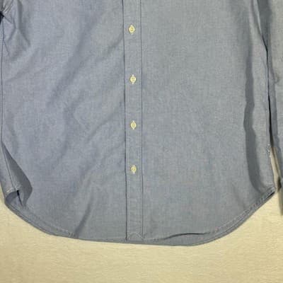 Ralph Lauren Shirt Mens Large Blue Button Down Oxford Long Sleeve Pony Logo Polo - Thumbnail 3