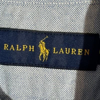 Ralph Lauren Shirt Mens Large Blue Button Down Oxford Long Sleeve Pony Logo Polo - Thumbnail 8