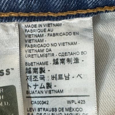 Levis 511 Jeans Mens 34x30 Blue Slim Stretch Denim Tapered Leg Stain - Thumbnail 5