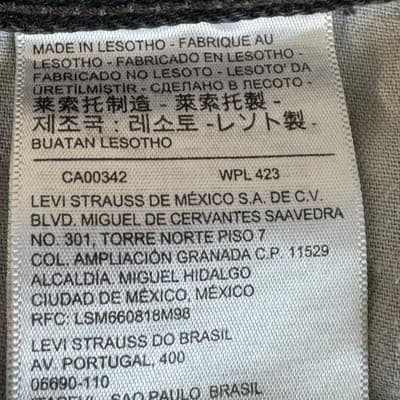 Levis 550 Jeans Mens 38x34 Black Relaxed Fit Tapered Leg Denim Pants Riveted - Thumbnail 4