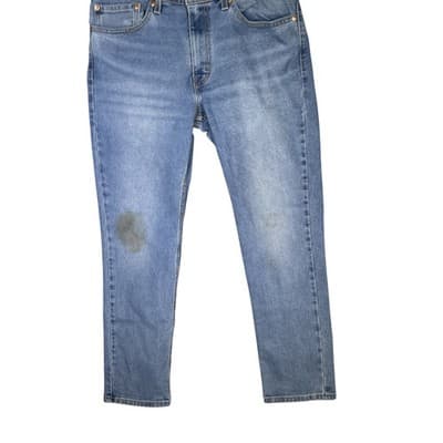 Levis 511 Jeans Mens 34x30 Blue Slim Stretch Denim Tapered Leg Stain - Image 1