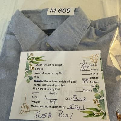 Ralph Lauren Shirt Mens Large Blue Button Down Oxford Long Sleeve Pony Logo Polo - Thumbnail 15