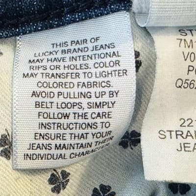 Lucky Brand 221 Straight Jeans Mens 38x33 (38x34) Blue Medium Wash Denim - Thumbnail 8