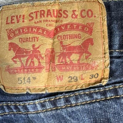Levis 514 Jeans Mens 29x30 Blue Straight Leg Medium Wash Denim Pants Classic - Thumbnail 3
