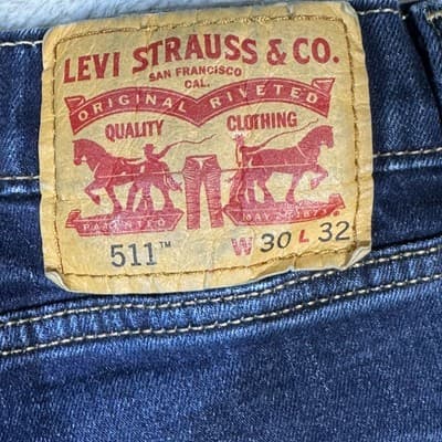 Levis 511 Jeans Mens 30x32 Blue Slim Fit Stretch Denim Pants Tapered Leg - Thumbnail 3