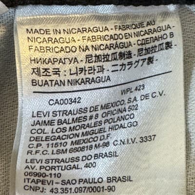 Levis 550 Jeans Mens 38x34 Black Relaxed Tapered Fit Denim Pants 90s - Thumbnail 4