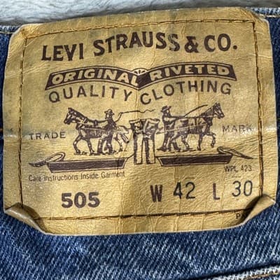 Vintage Levis 505 Jeans Mens 42x30 Blue Denim Relaxed Fit Medium Wash 90s - Thumbnail 4