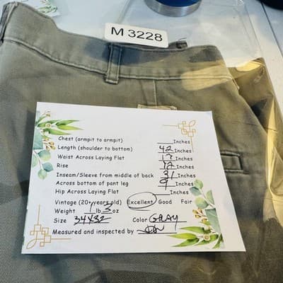 Polo Ralph Lauren Chino Pants Mens 34x31 Gray Pleated Front Cotton Twill - Thumbnail 9