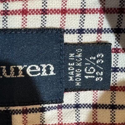 Ralph Lauren Yarmouth Shirt Mens 16.5 35 Red Blue Check Button Down Long Sleeve - Thumbnail 9