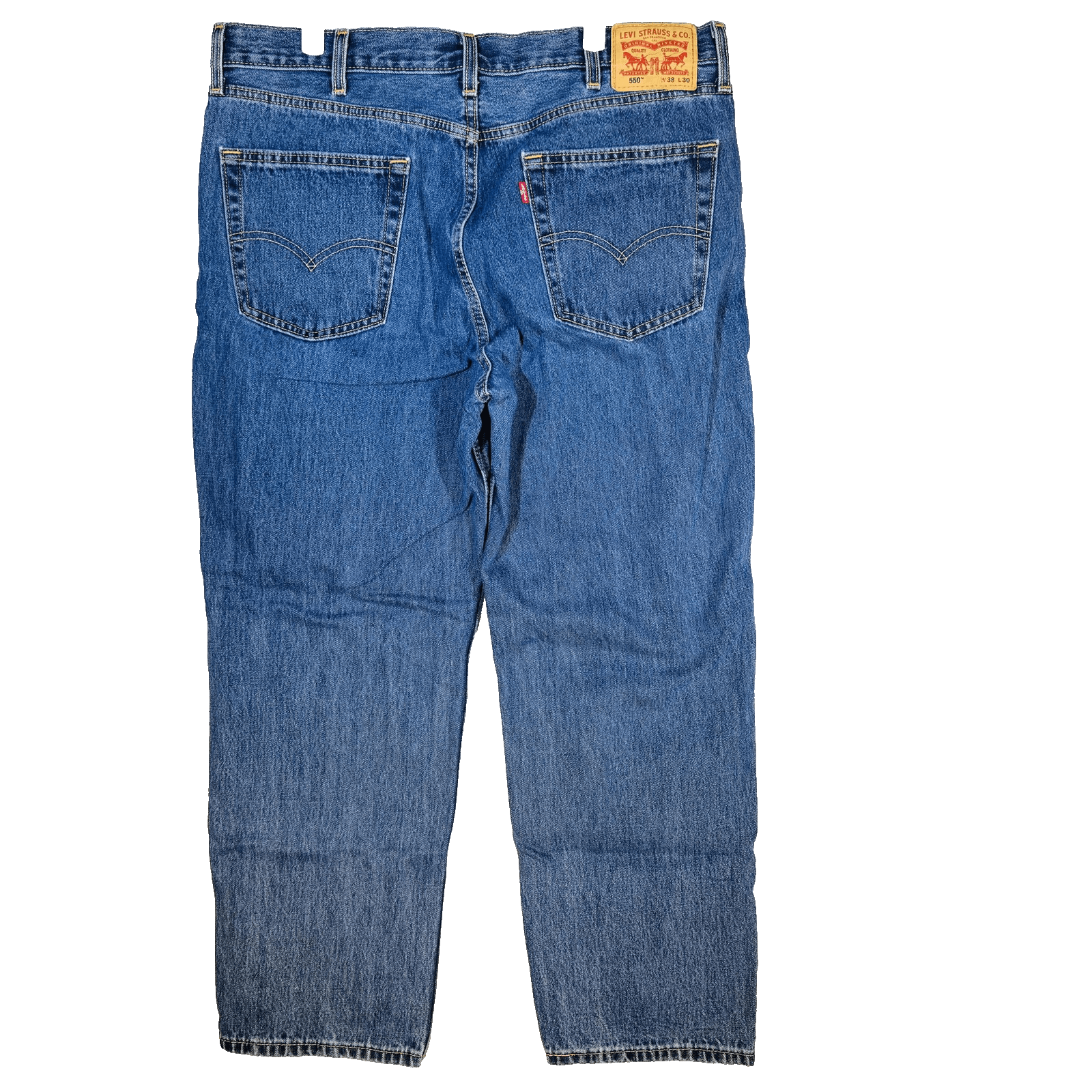 Levis 550 Jeans Mens 38x30 Blue Medium Wash Relaxed Tapered Denim Mid Rise - Thumbnail 2