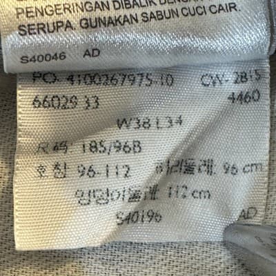 Levis 550 Jeans Mens 38x34 Black Relaxed Tapered Fit Denim Pants 90s - Thumbnail 7