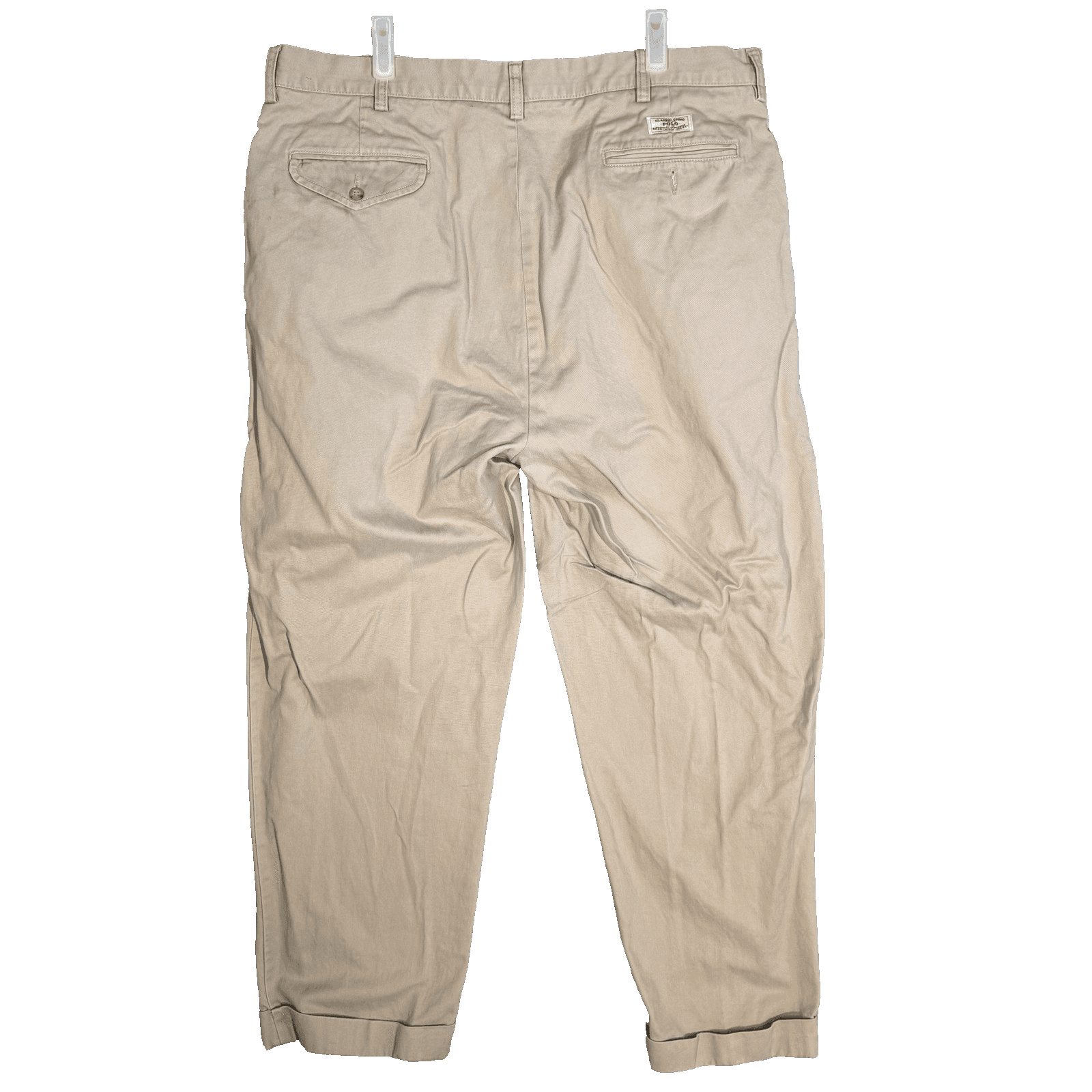 Polo Ralph Lauren Classic Chino Pants Mens 40x30 Beige Hammond Pleated Dress - Thumbnail 2