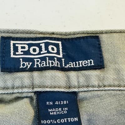Polo Ralph Lauren Chino Pants Mens 34x31 Gray Pleated Front Cotton Twill - Thumbnail 4