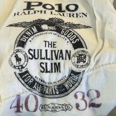 Polo Ralph Lauren Jeans Mens 40x32 Cream White Sullivan Slim Denim Pants Stretch - Thumbnail 10