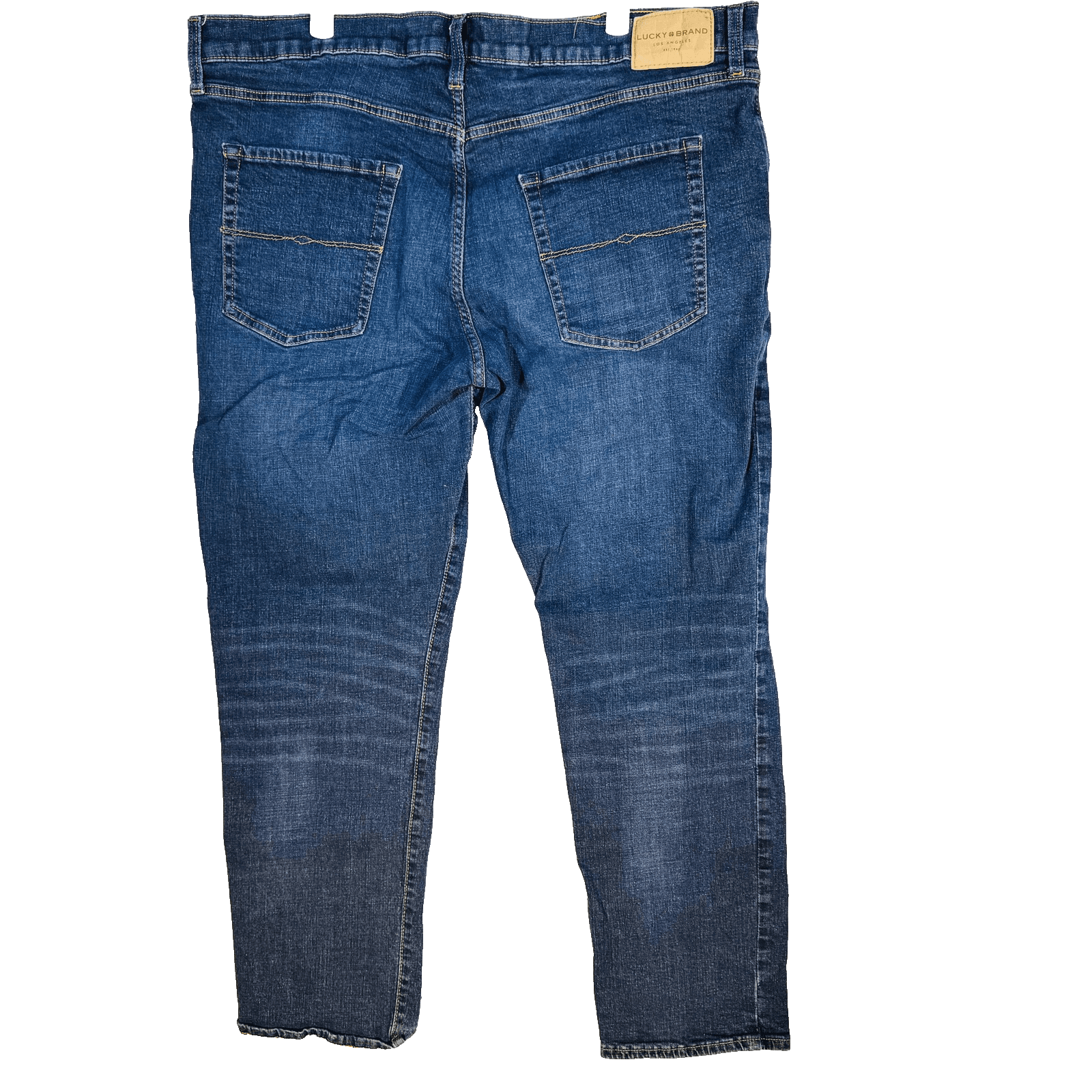 Lucky Brand 223 Straight Jeans Mens 40x30 (40x32) Blue Wash Stretch Denim - Thumbnail 2