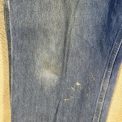 Vintage Carhartt Jeans Mens 36x30 Dungaree Fit Distressed Paint Workwear 90s - Thumbnail 4